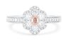 18k White and Rose gold ring set with a centre oval cut 0.088ct natural FLP Argyle diamond