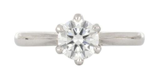 18k White gold 0.80ct GIA certified diamond solitaire ring