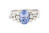 18ct White gold ring set with a 3.60ct Ceylon sapphire & 0.57cts of diamond - 2