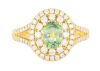 18ct Yellow gold green sapphire & diamond cluster ring