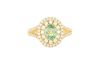 18ct Yellow gold green sapphire & diamond cluster ring - 2