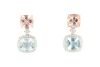 18ct Rose and White gold Morganite, Aquamarine & Diamond drop earrings - 2