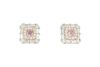 18k White gold ear studs set with natural purple pink diamonds & F/VS diamonds - 2