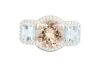 18ct White gold Morganite, Aquamarine & Diamond ring - 2