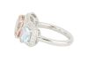 18ct White gold Morganite, Aquamarine & Diamond ring - 3