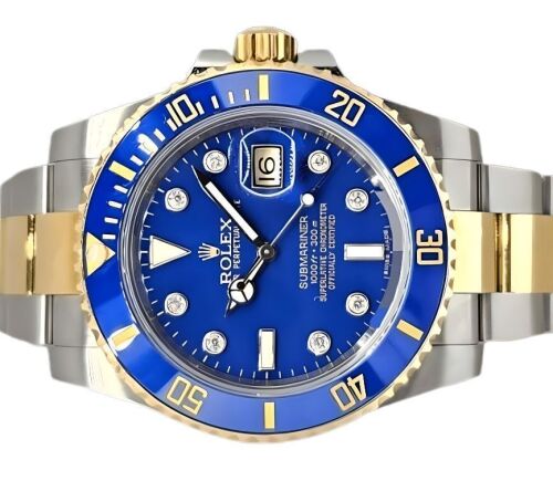 Rolex Submariner Date 40mm Blue Serti Diamond Dial - 2014