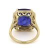 14K Yellow/White Gold, Tanzanite and Diamond, Halo Ring. - 3