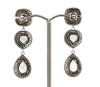 14K White/Yellow Gold, Aquamarine and Diamond, Halo Drop Earrings. - 3