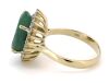 14K Yellow Gold, Emerald and Diamond, Vintage Style Halo Ring. - 2