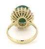 14K Yellow Gold, Emerald and Diamond, Vintage Style Halo Ring. - 3