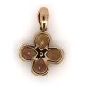 14K Rose Gold, Sapphire and Diamond Flower Style Pendant. - 3