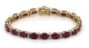 14K Yellow Gold, Ruby and Diamond, Line Bracelet.