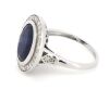 14K White Gold, Blue Sapphire and Diamond, Halo Ring. - 2