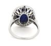 14K White Gold, Blue Sapphire and Diamond, Halo Ring. - 3