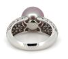 14K White Gold, Pink Pearl and Diamond Cocktail Ring. - 3