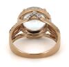 14K Rose Gold Aquamarine and Diamond Halo Multi-split Band Ring. - 3