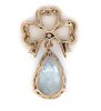 14K Rose Gold, Aquamarine and Diamond, Bow Pendant. - 3