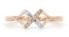 14K Rose Gold, Pink Argyle Diamond, Cross Shape Ring.