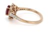 14K Rose Gold, Pink Sapphire and Diamond, Floral Dress Ring. - 2