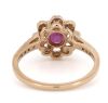 14K Rose Gold, Pink Sapphire and Diamond, Floral Dress Ring. - 3