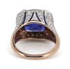 14K Rose Gold, Tanzanite and Diamond, Art Deco Halo Ring - 2