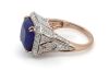 14K Rose Gold, Tanzanite and Diamond, Art Deco Halo Ring - 4