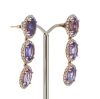 14K Rose Gold, Tanzanite and Diamond, Halo Drop Earrings. - 2