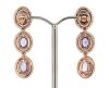 14K Rose Gold, Tanzanite and Diamond, Halo Drop Earrings. - 3