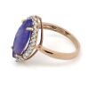 14K Rose Gold, Tanzanite and Diamond, Marquise Halo Ring - 2