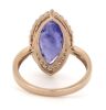 14K Rose Gold, Tanzanite and Diamond, Marquise Halo Ring - 3