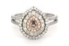 14K White & Rose Gold, Pink Diamond Double Halo Ring.