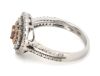 14K White & Rose Gold, Pink Diamond Double Halo Ring. - 2