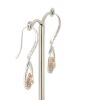 14K White & Rose Gold, Pink Diamond, Halo Drop Earrings. - 2