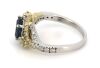 14K White & Yellow Gold Blue Diamond Cluster Ring. - 2