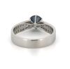 14K White Gold and Blue Diamond, Classic Double Row Band Ring - 3