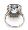 14K White Gold, Aquamarine and Diamond, Antique Inspired Ring. - 3