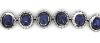 14K White Gold, Blue Ceylon Sapphire and Diamond, Halo Necklace. - 5