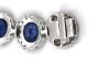 14K White Gold, Blue Ceylon Sapphire and Diamond, Halo Necklace. - 6