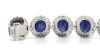 14K White Gold, Blue Sapphire and Diamond, Halo Bracelet. - 6