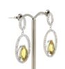 14K White Gold, Heliodor and Diamond, Drop Earrings - 2