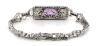 14K White Gold, Pink Sapphire and Diamond, Art Deco Bracelet, - 3