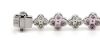 14K White Gold, Ruby and Diamond, Floral Design Bracelet - 6