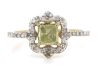 14K Yellow Gold and Yellow Diamond, Art Deco Halo Ring.