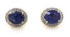 14K Yellow Gold Blue Sapphire and Diamond Halo Studs