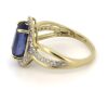 14K Yellow Gold Ceylon Sapphire and Diamond Halo Ring - 2