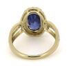 14K Yellow Gold Ceylon Sapphire and Diamond Halo Ring - 3