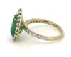 14K Yellow Gold Columbian Emerald and Diamond Halo Ring. - 2