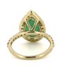 14K Yellow Gold Columbian Emerald and Diamond Halo Ring. - 3