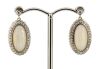 14K Yellow Gold Coober Pedy Opal and Diamond Halo Drop Earrings.