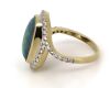 14K Yellow Gold Mintabie Opal and Diamond Halo Ring. - 2